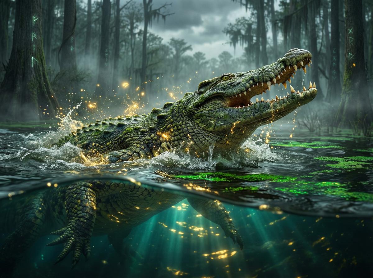 网红-尼罗鳄水下伏击视频