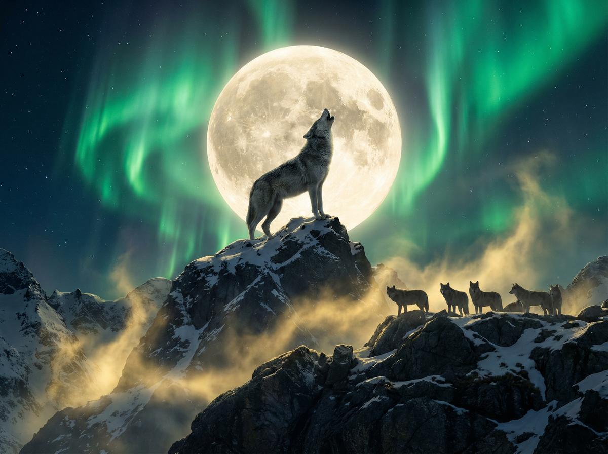 网红-灰狼月夜嚎叫视频